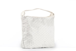 GOYARD WHITE BOHÈME HOBO COATED CANVAS SHOULDER BAG