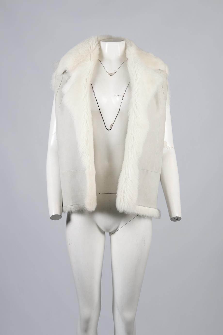IRO SHEARLING AND SUEDE GILET FR 36 UK 8
