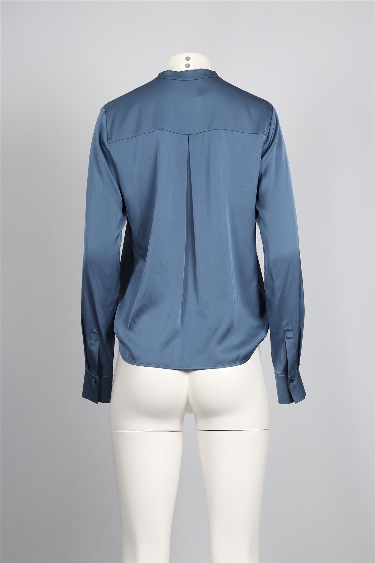 VINCE BLUE SILK BLEND TOP US 6 UK 10