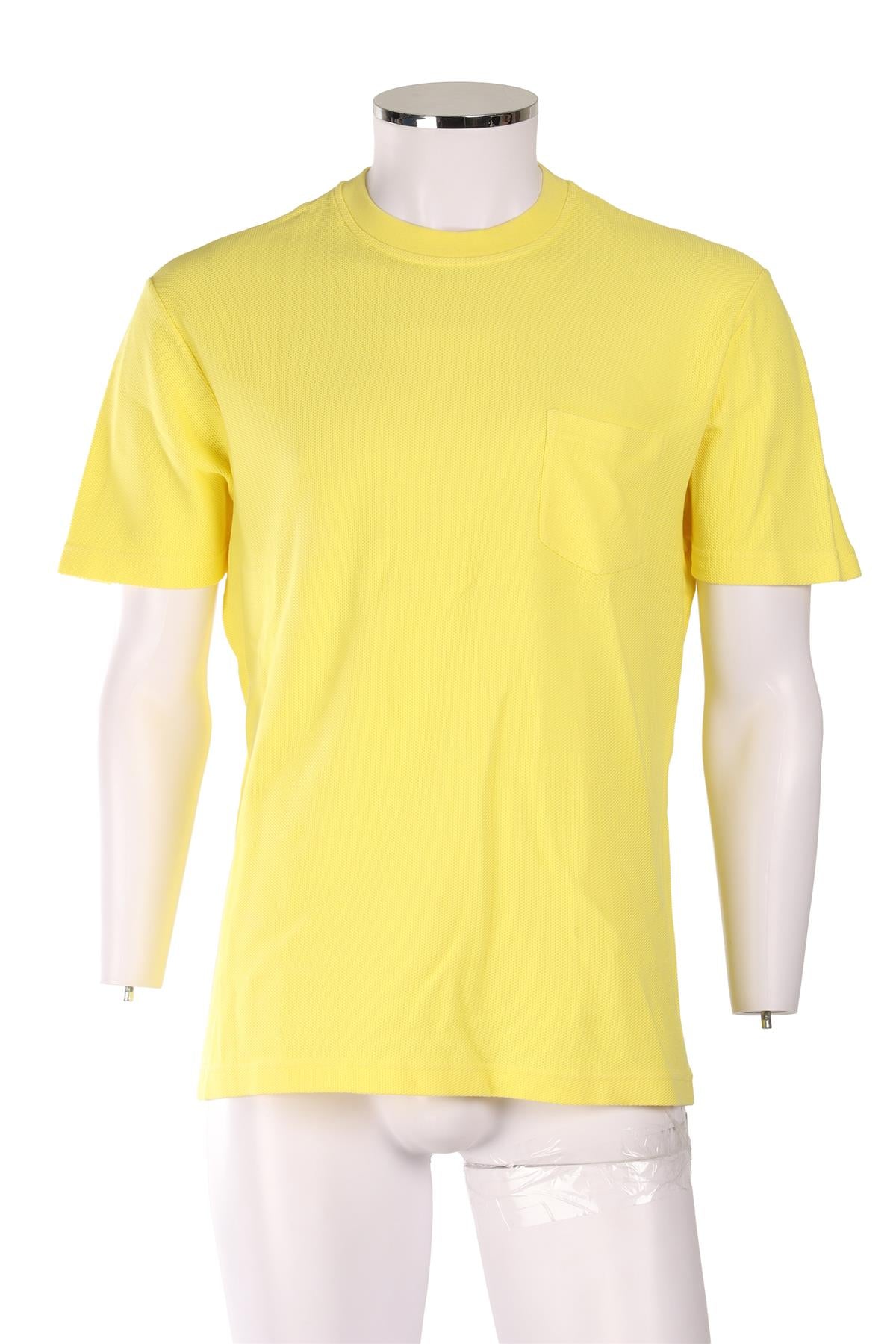 LORO PIANA YELLOW MEN'S COTTON TOP MEDIUM