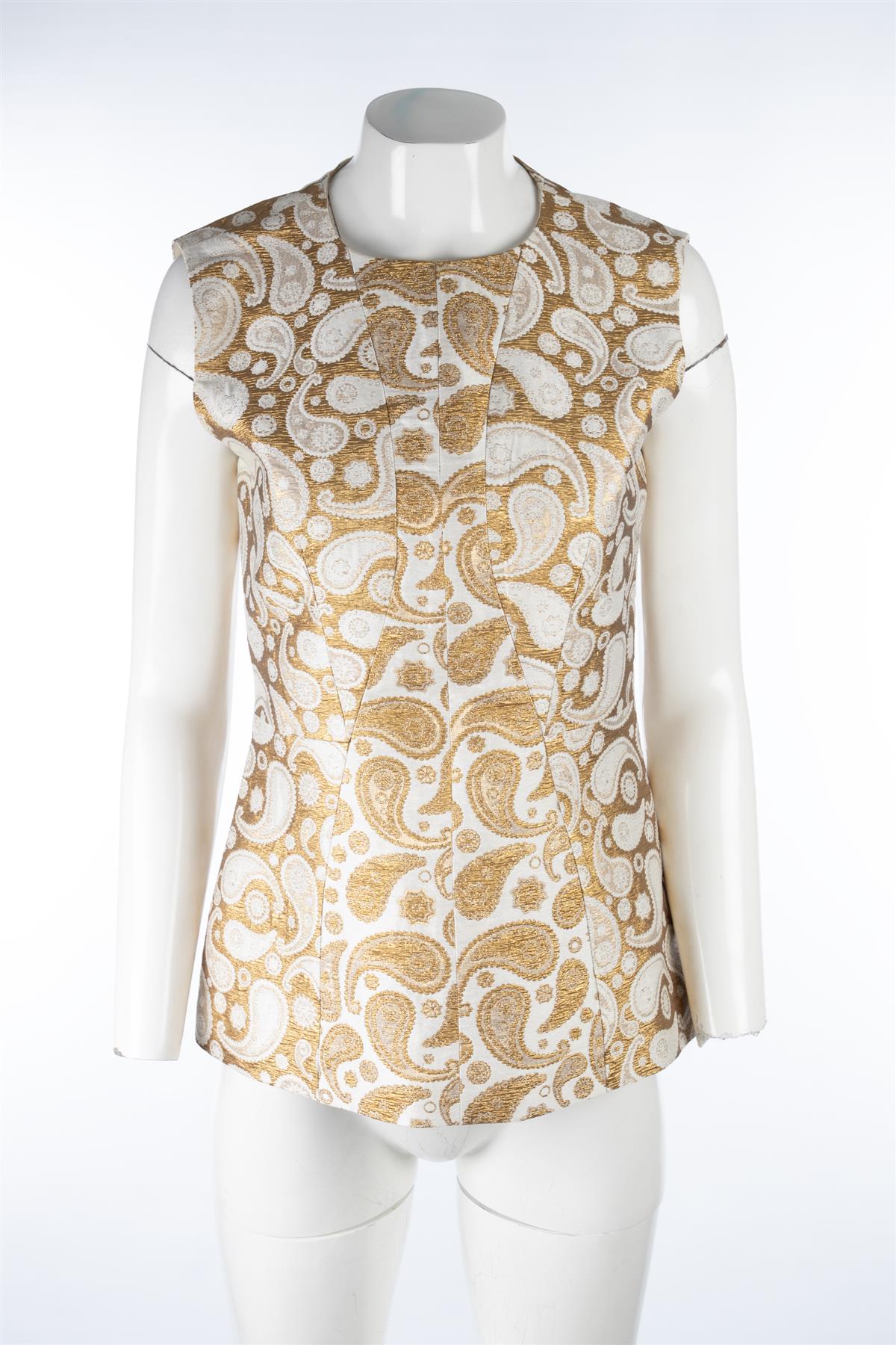STELLA MCCARTNEY GOLD COTTON TOP IT 42 UK 10