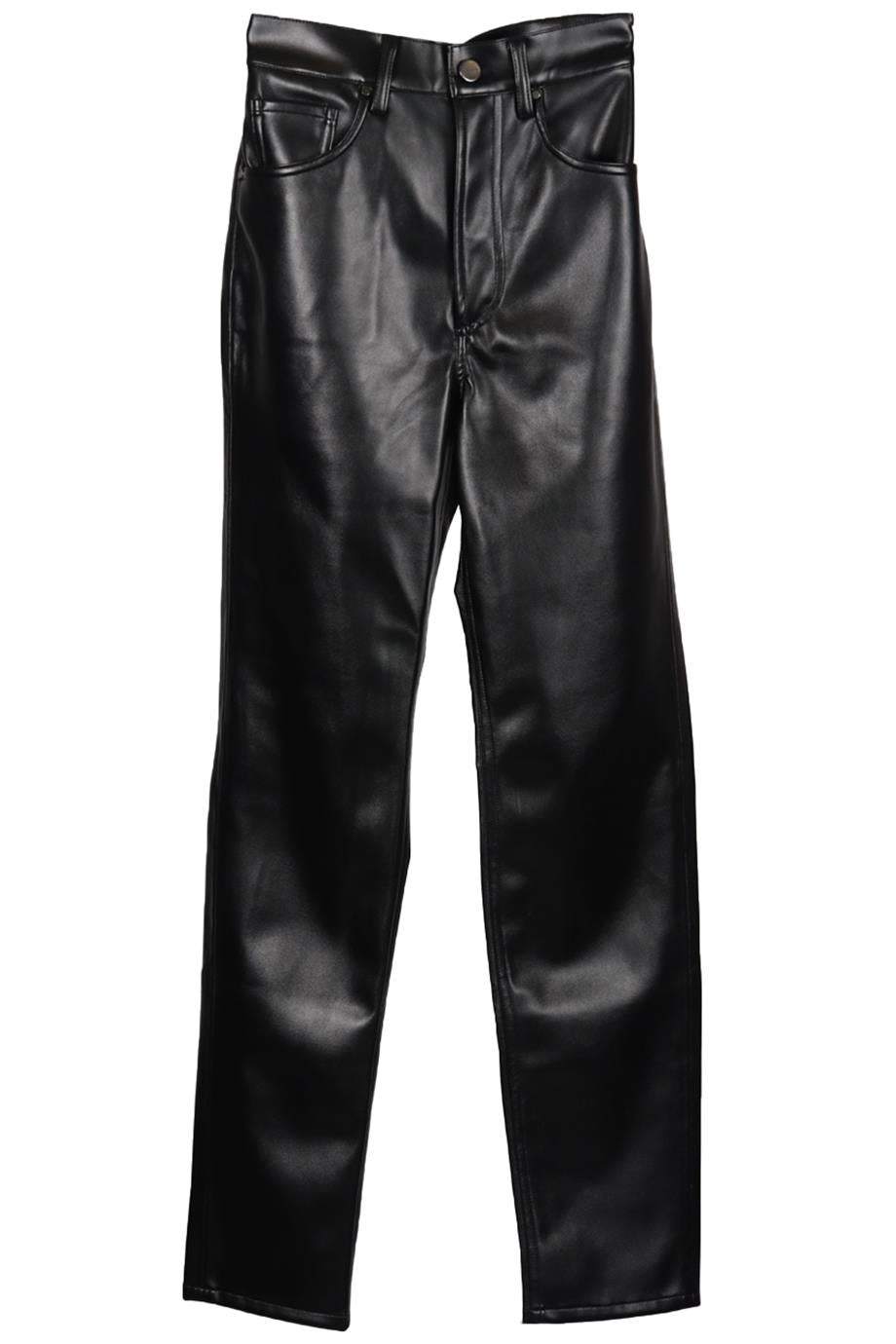 ANINE BING FAUX LEATHER STRAIGHT LEG PANTS FR 32 UK 4