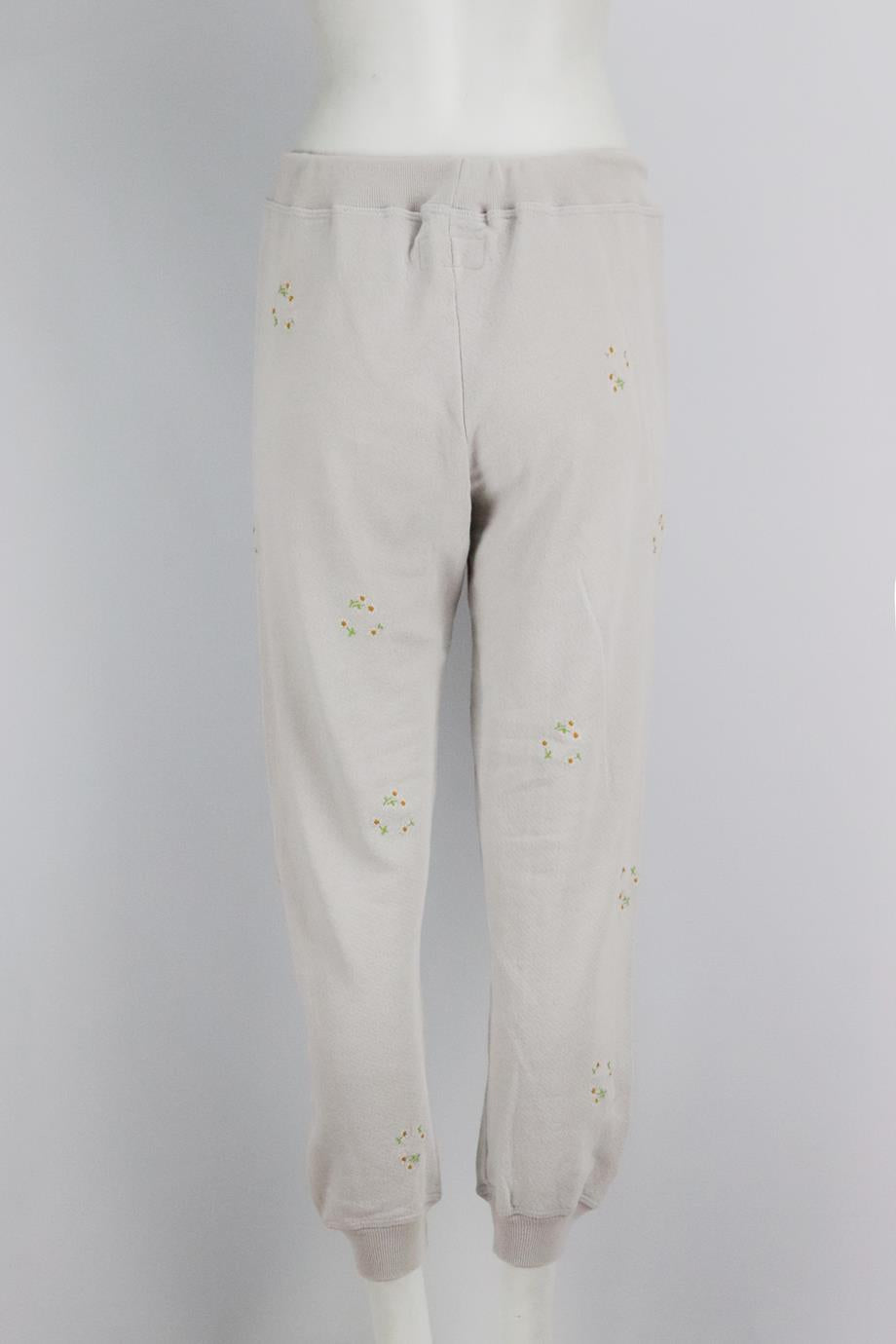 THE GREAT EMBROIDERED COTTON JERSEY TRACK PANTS UK 10