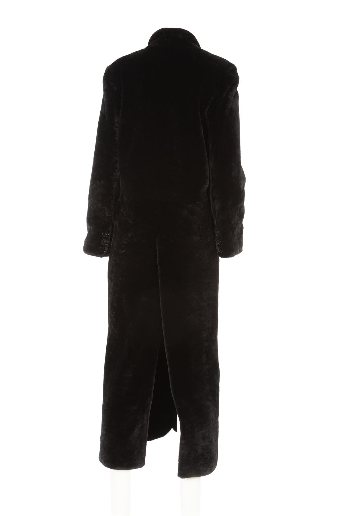 NOUR HAMMOUR BLACK RAYA SHEARLING COAT FR 36 UK 8