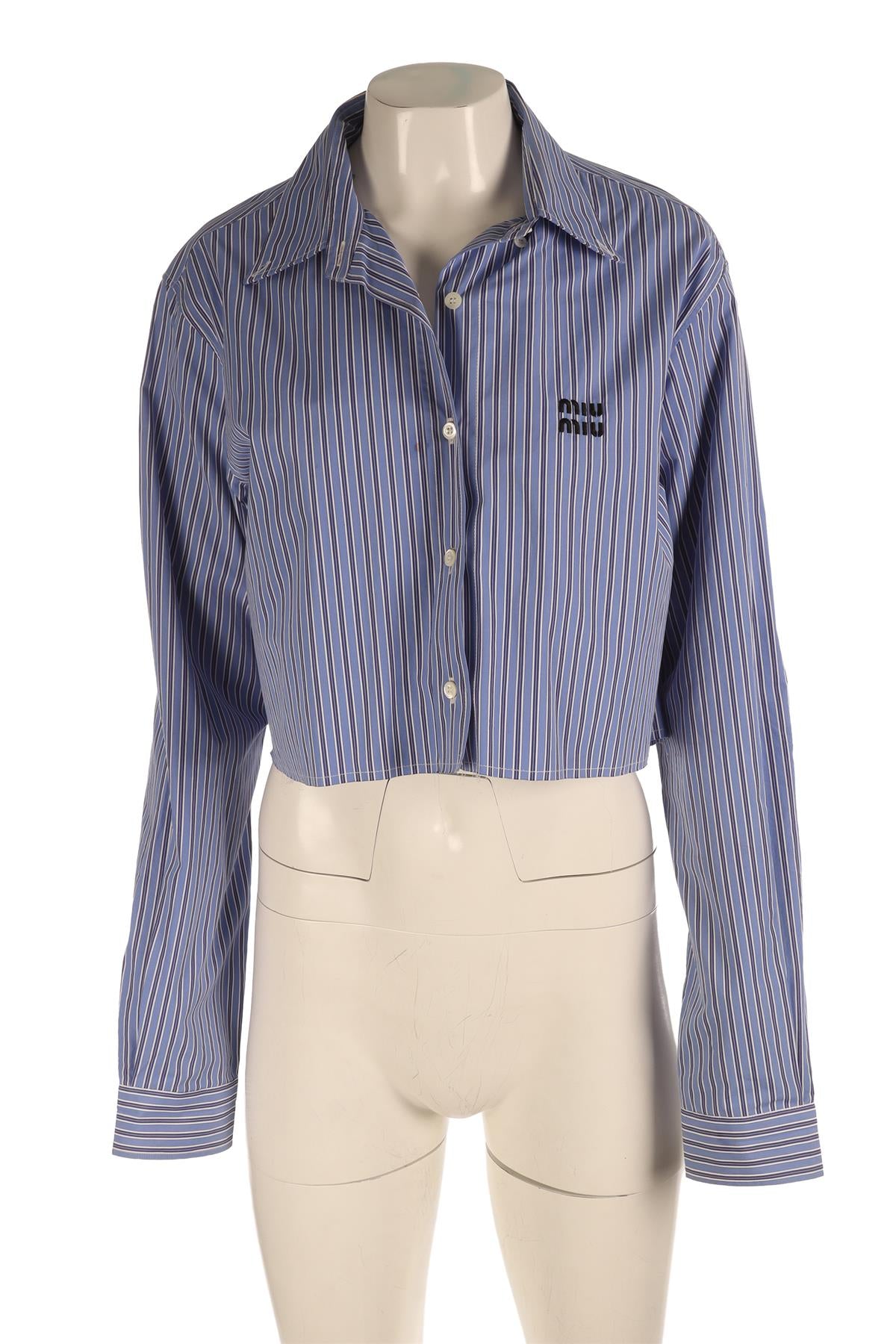 MIU MIU BLUE COTTON SHIRT IT 42 UK 10