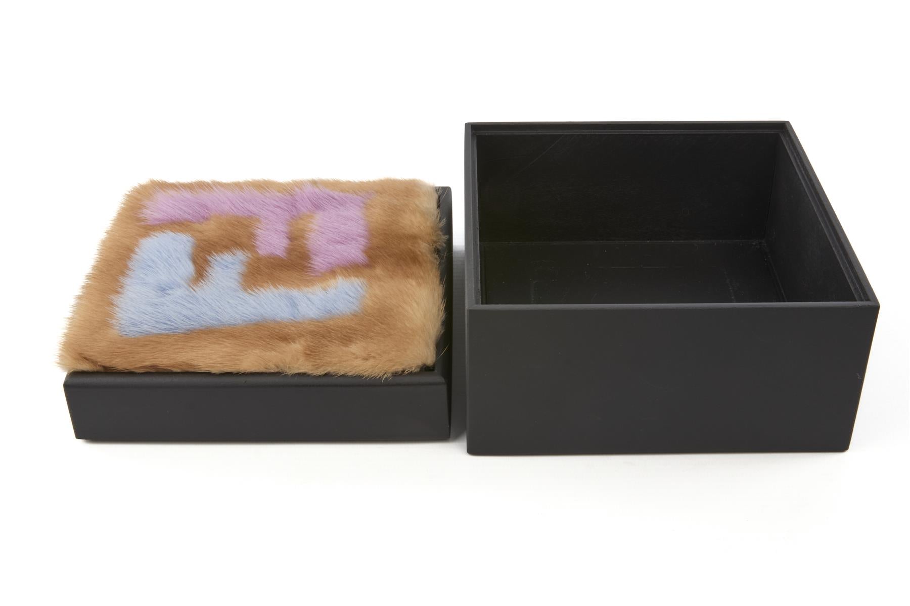 FENDI BLACK MINK FUR TRINKET BOX