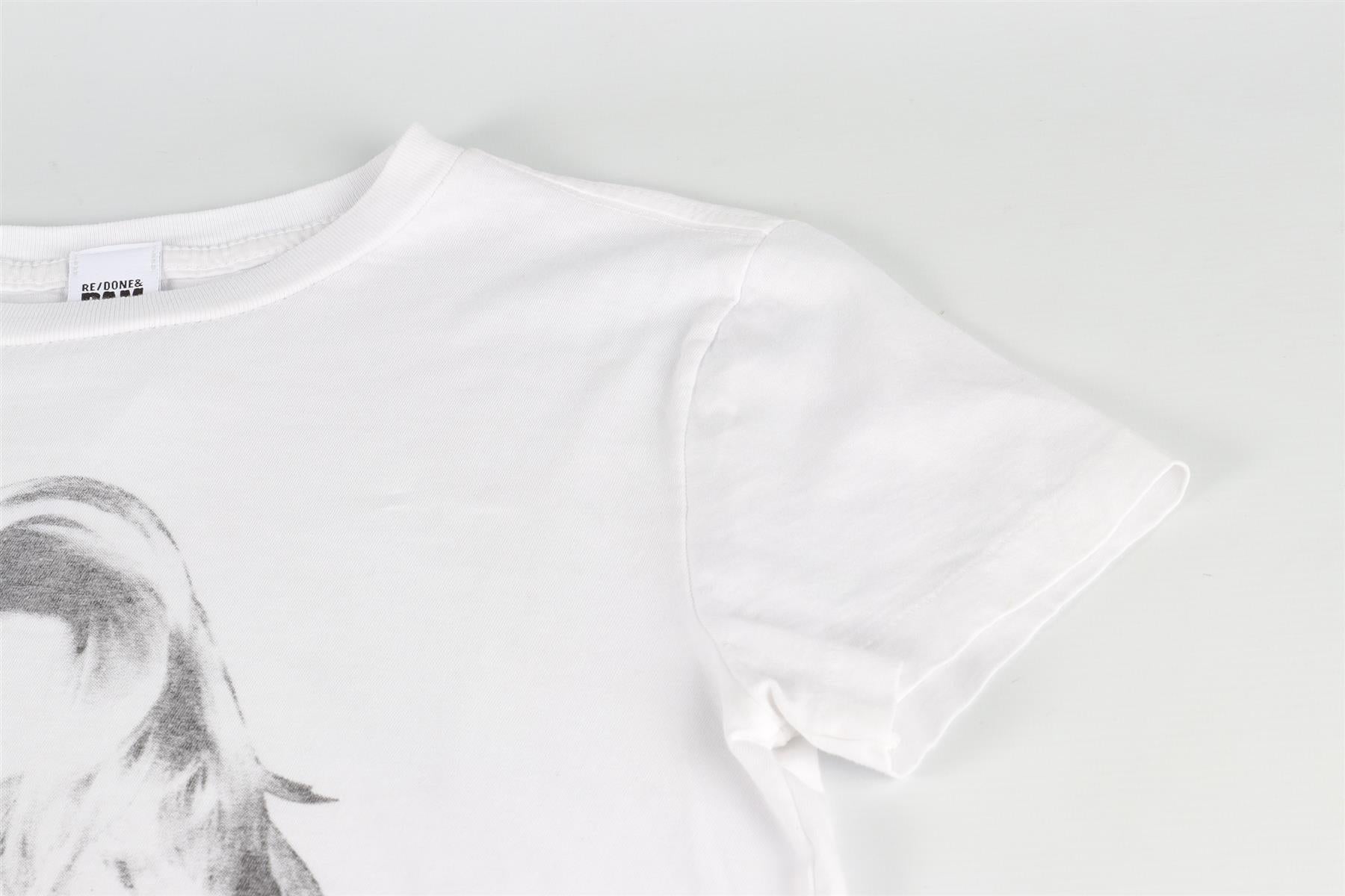 RE/DONE + PAMELA ANDERSON WHITE COTTON T-SHIRT XSMALL