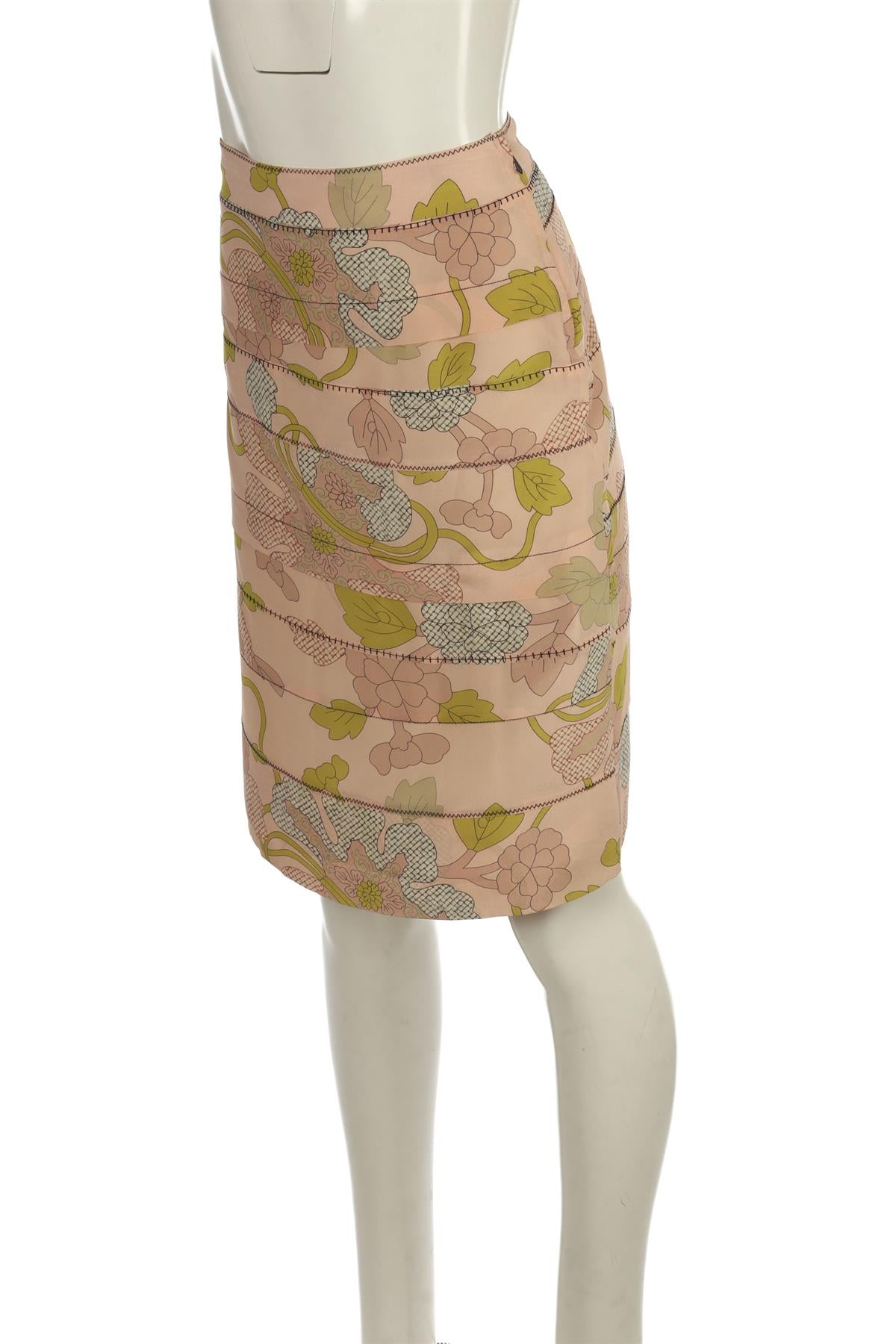 BOTTEGA VENETA PINK SILK MINI SKIRT IT 46 UK 14