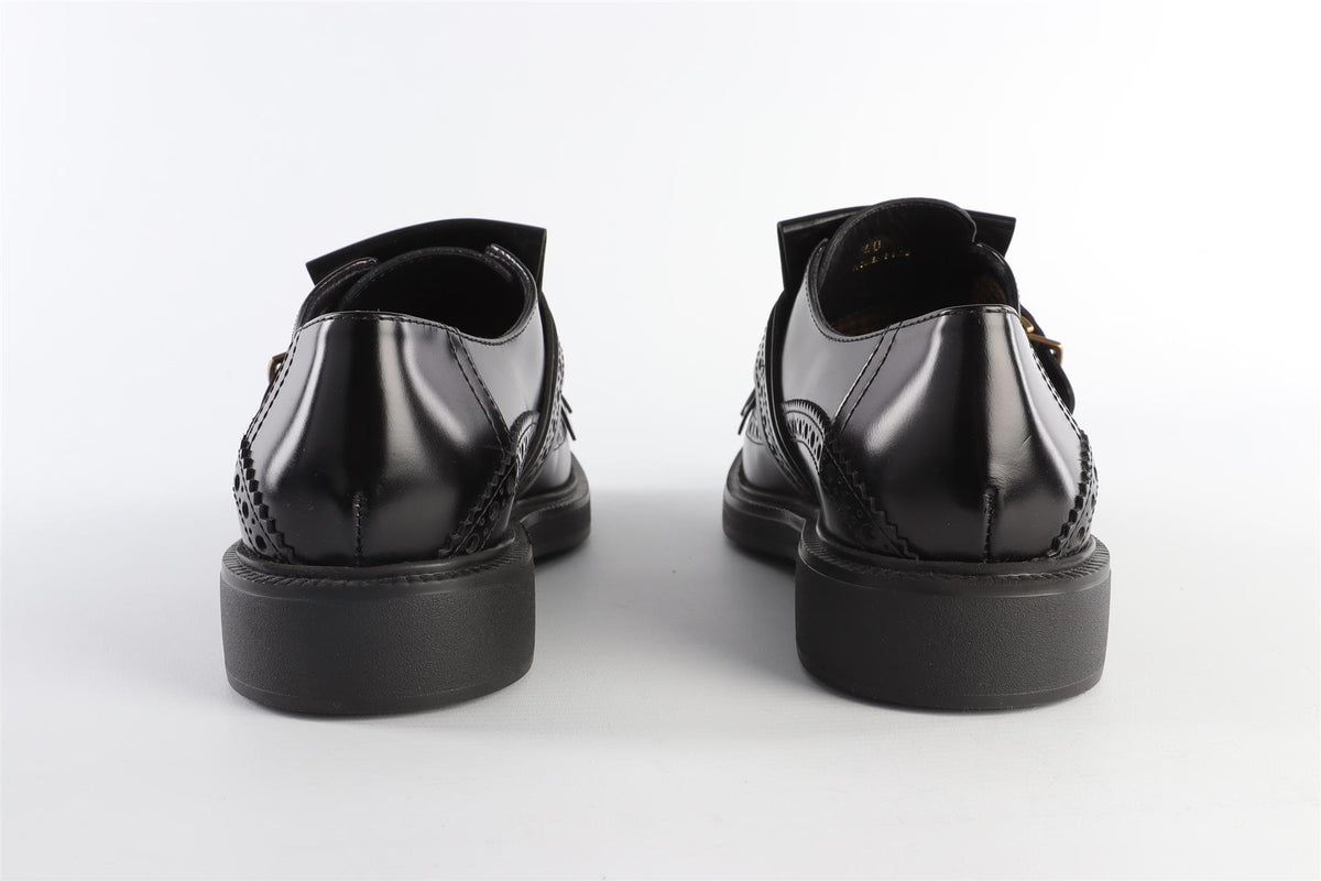 TOD'S BLACK LEATHER BROGUES EU 40 UK 7 US 10
