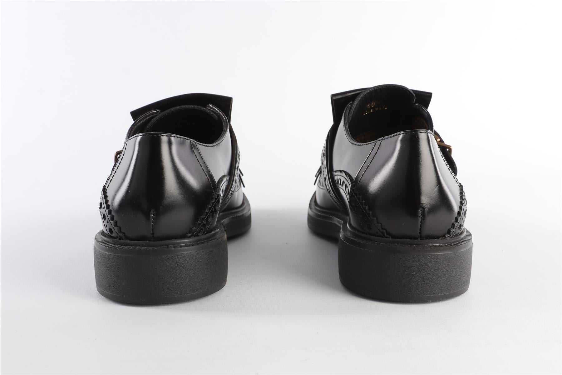 TOD'S BLACK LEATHER BROGUES EU 40 UK 7 US 10