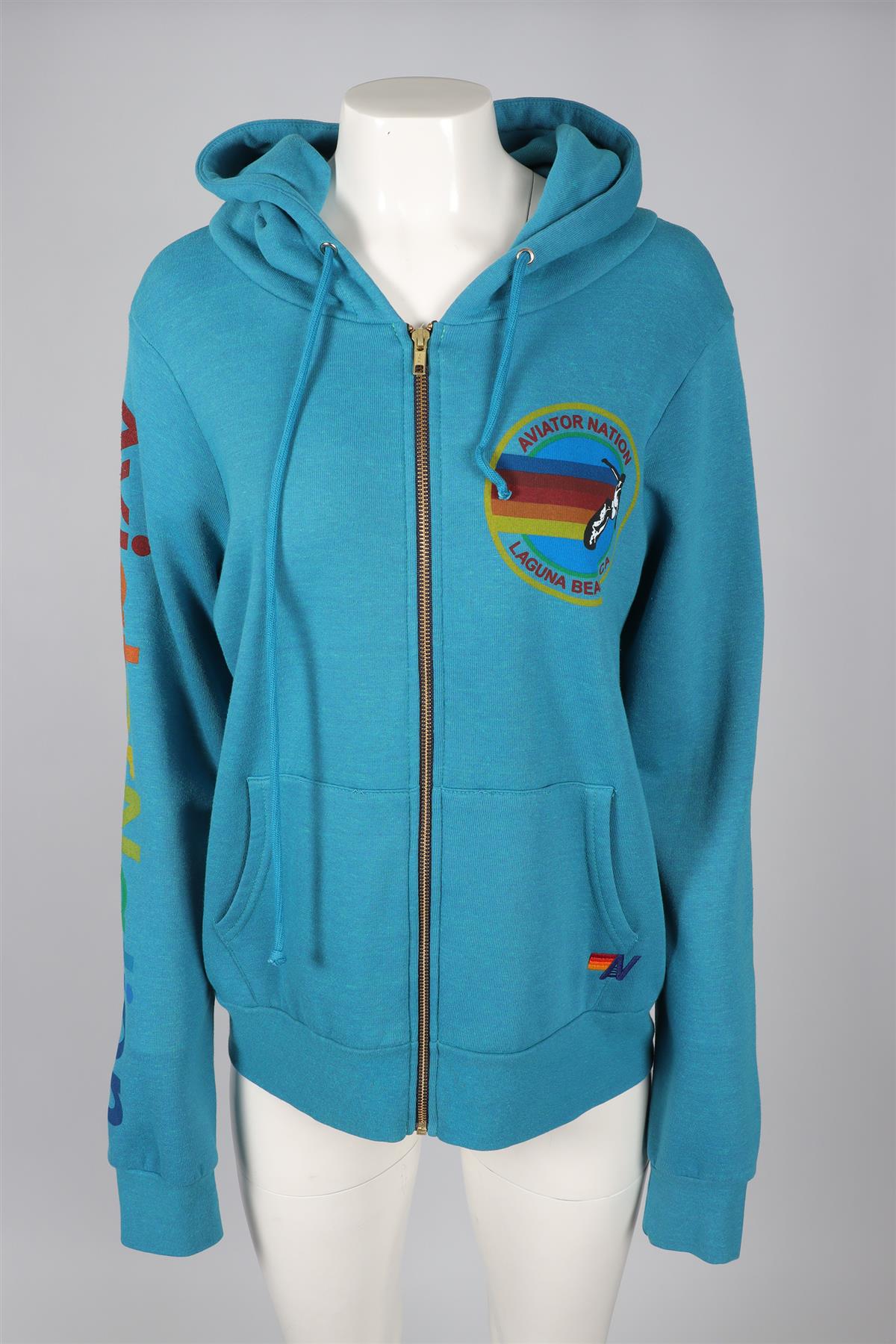 AVIATOR NATION BLUE COTTON HOODIE MEDIUM