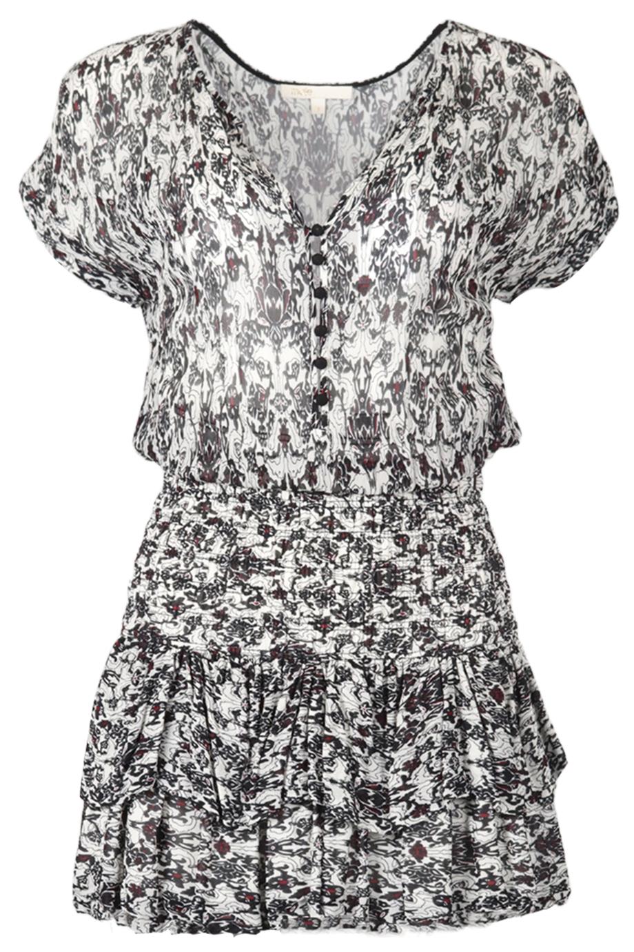 MAJE PRINTED CREPE MINI DRESS UK 8
