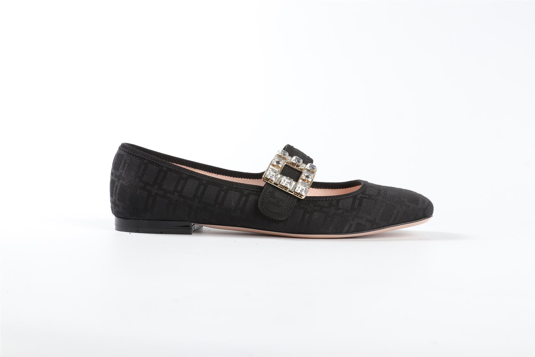 ROGER VIVIER BLACK FABRIC BALLET FLATS EU 38 UK 5 US 8