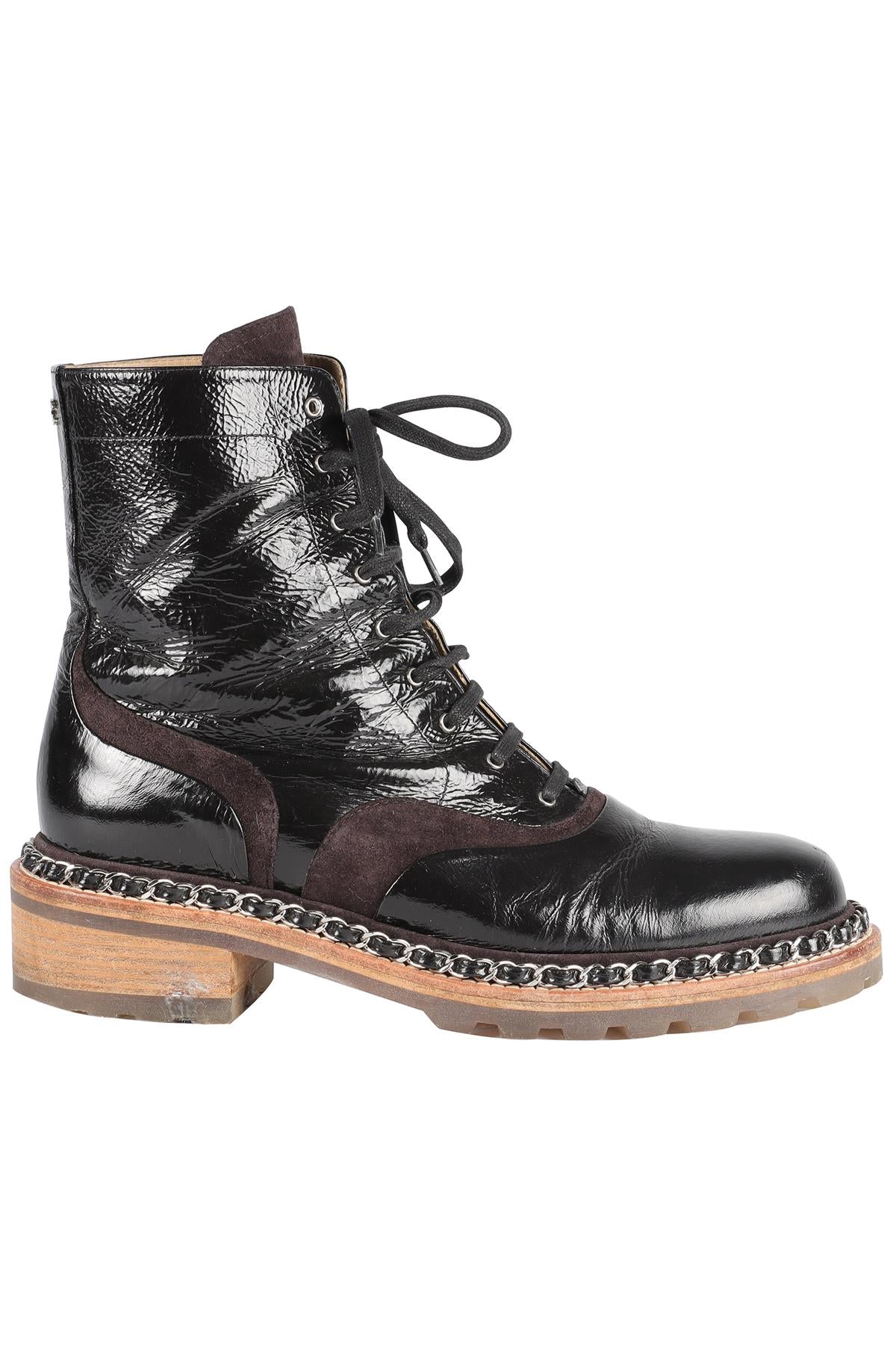 CHANEL BROWN 2015 LEATHER ANKLE BOOTS EU 39 UK 6 US 9