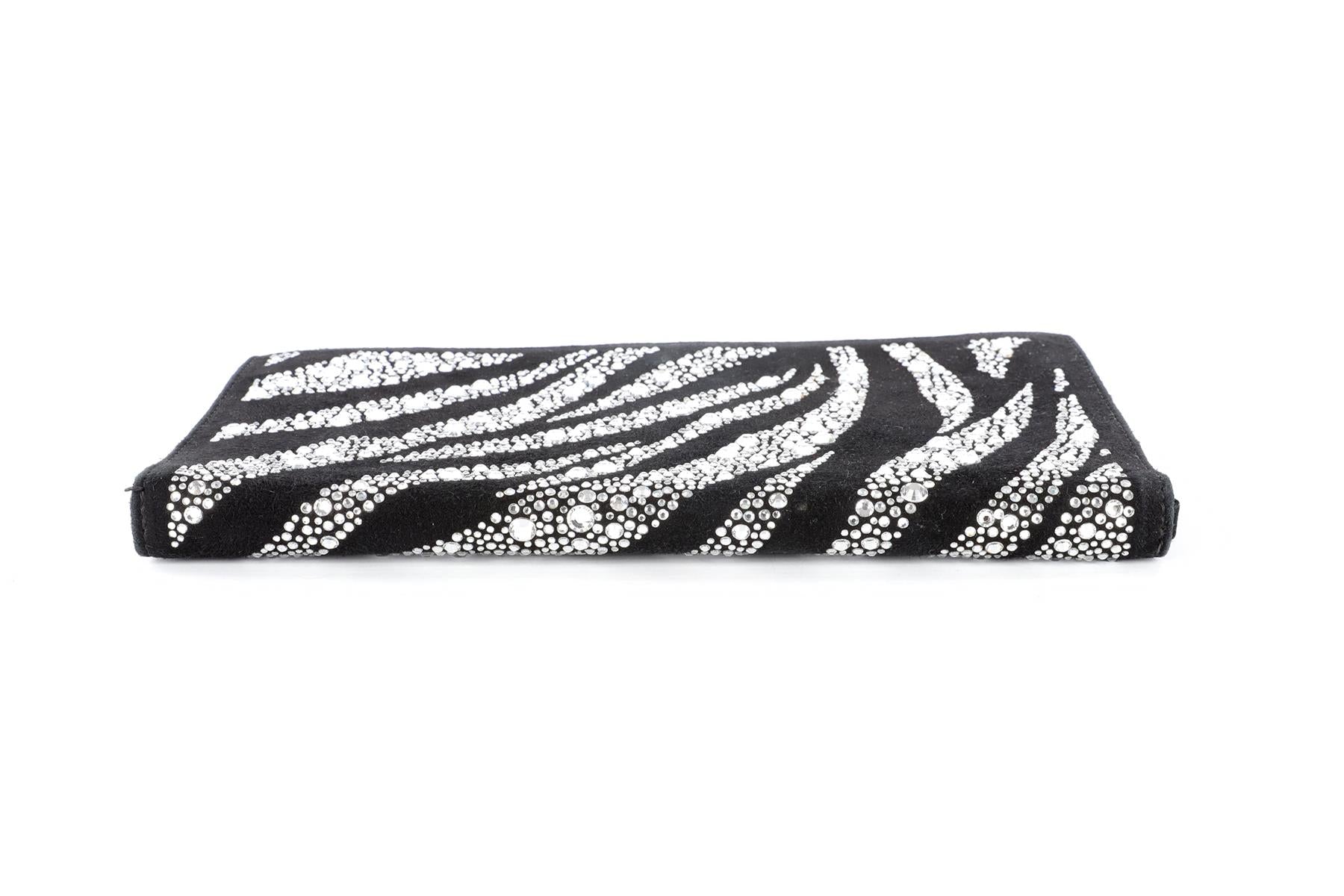 ROBERTO CAVALLI BLACK SUEDE CLUTCH