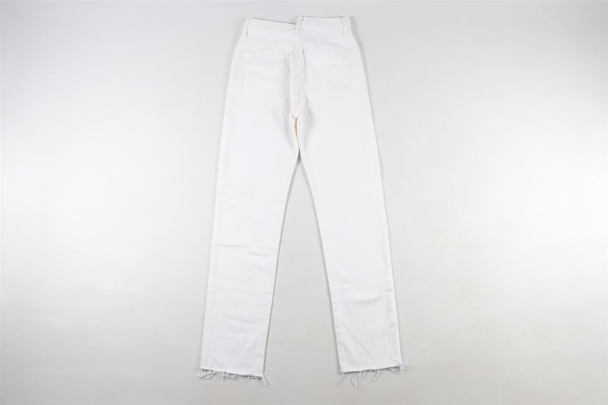 AGOLDE WHITE HIGH RISE STRAIGHT LEG JEANS W24 UK 6