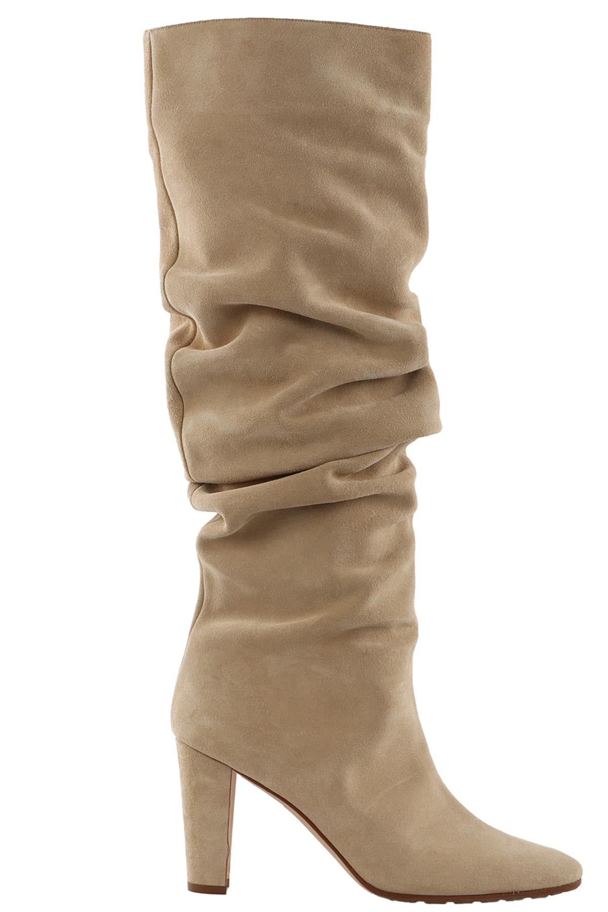 MANOLO BLAHNIK BEIGE SUEDE KNEE HIGH BOOTS  EU 38.5 UK 5.5 US 8.5
