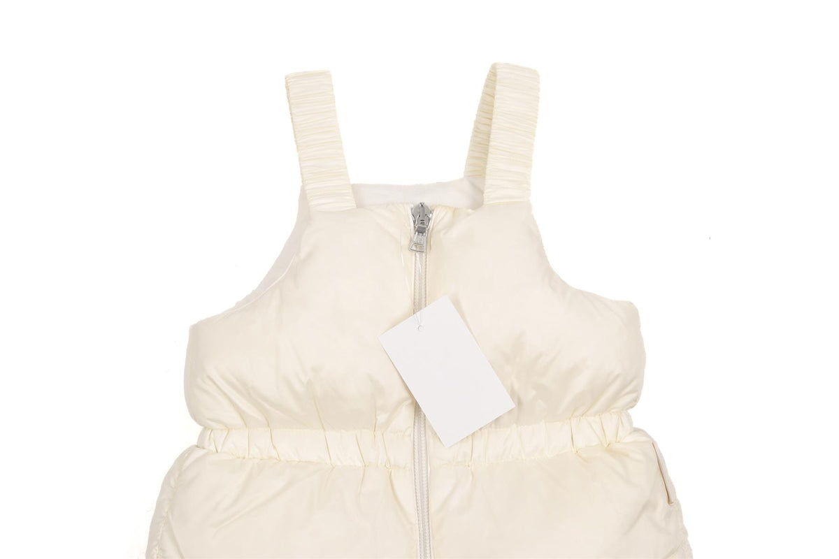 MONCLER WHITE BABY GIRLS SALOPETTES 12-18 MONTHS