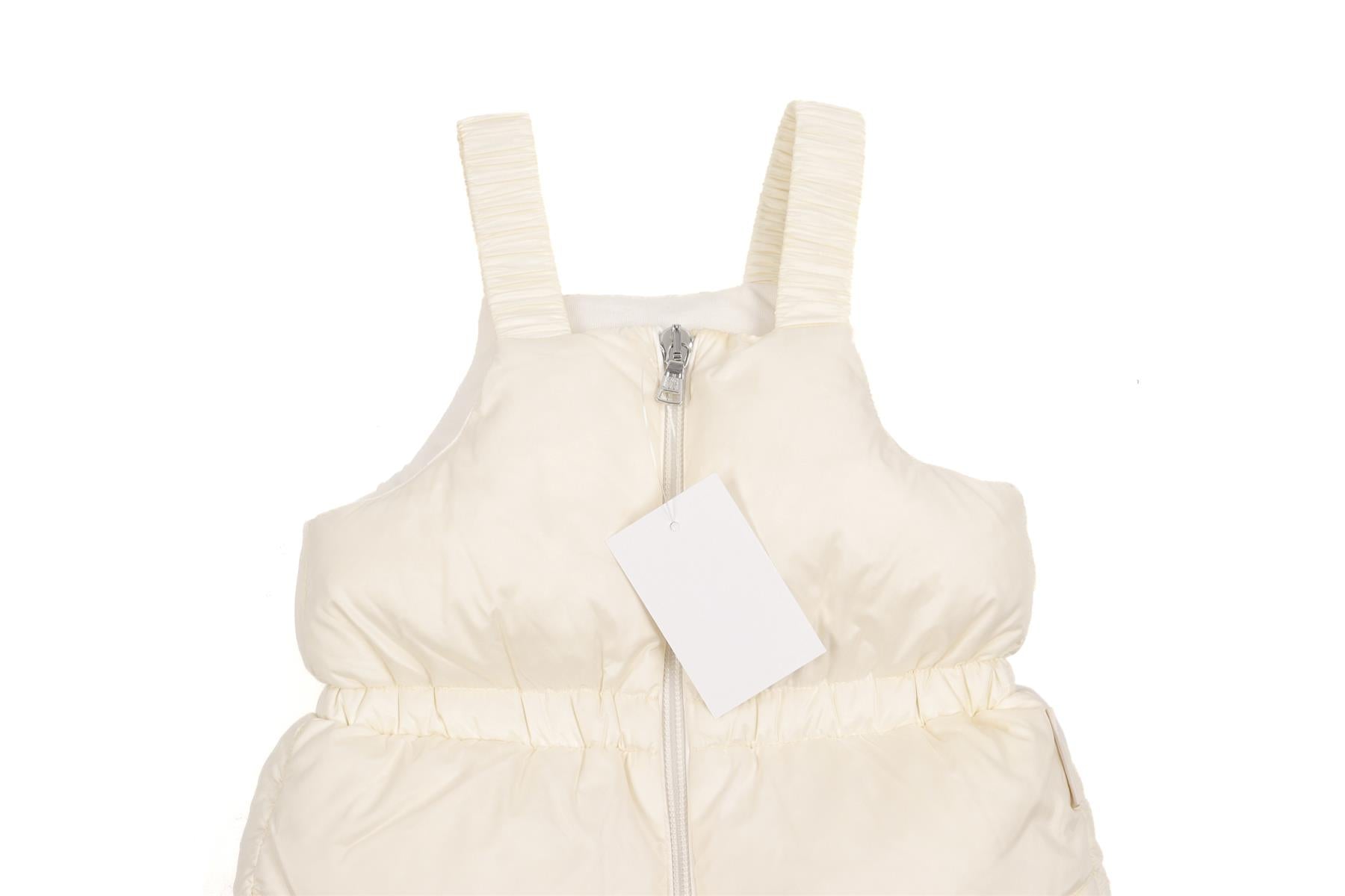 MONCLER WHITE BABY GIRLS SALOPETTES 12-18 MONTHS