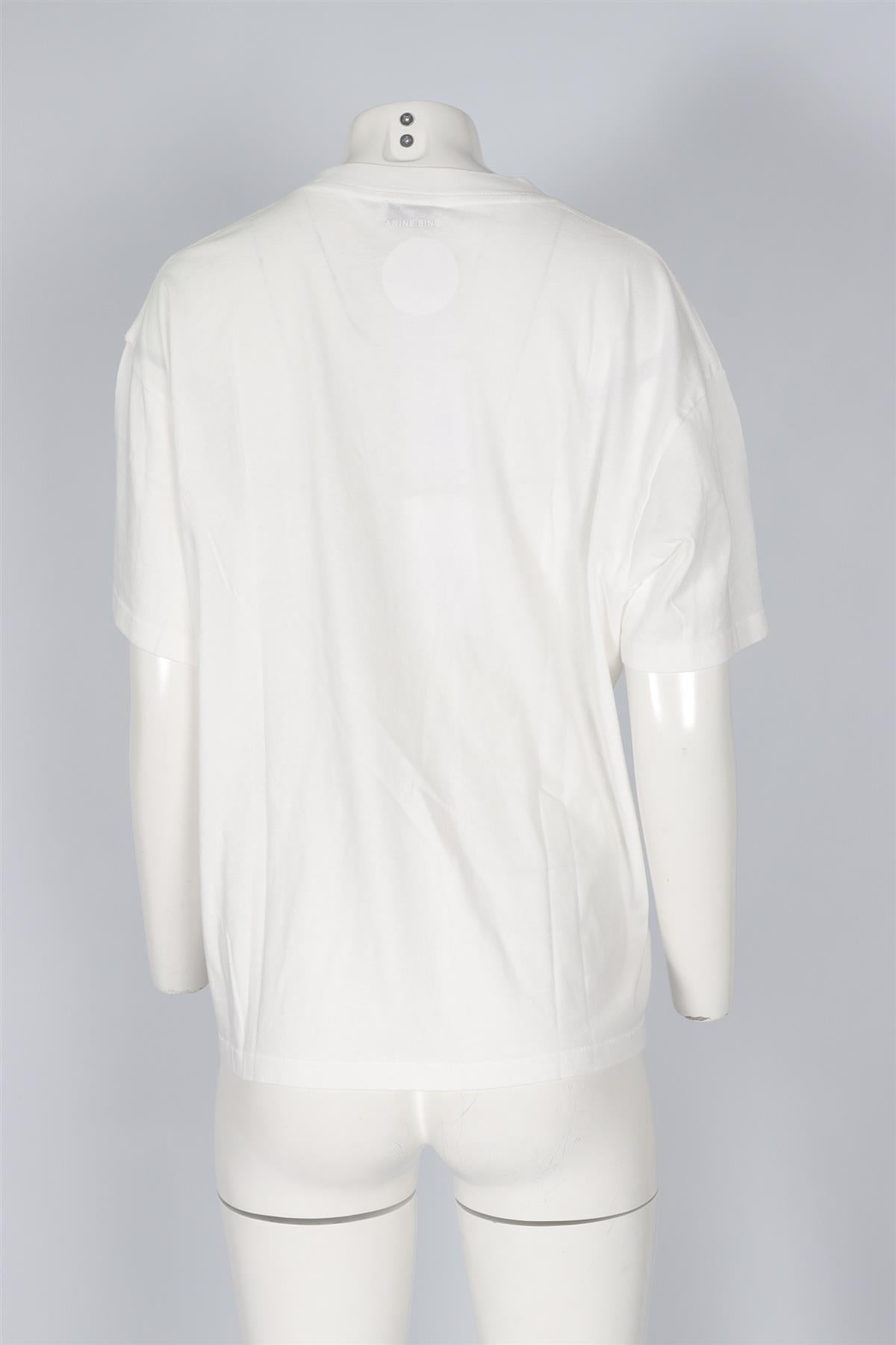 ANINE BING WHITE COTTON T-SHIRT MEDIUM