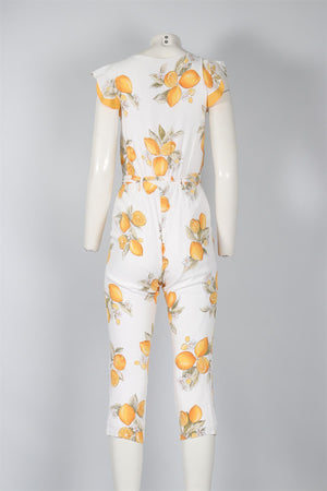 FOR LOVE & LEMONS WHITE CREPE JUMPSUIT MEDIUM