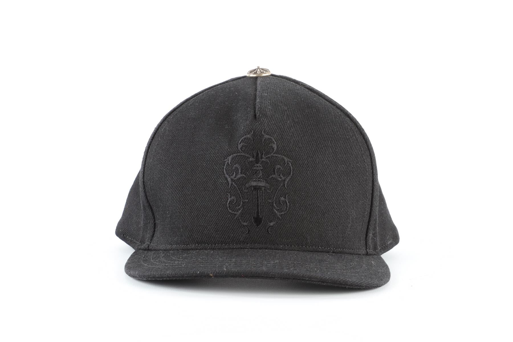 CHROME HEARTS BLACK COTTON BASEBALL CAP ONE SIZE