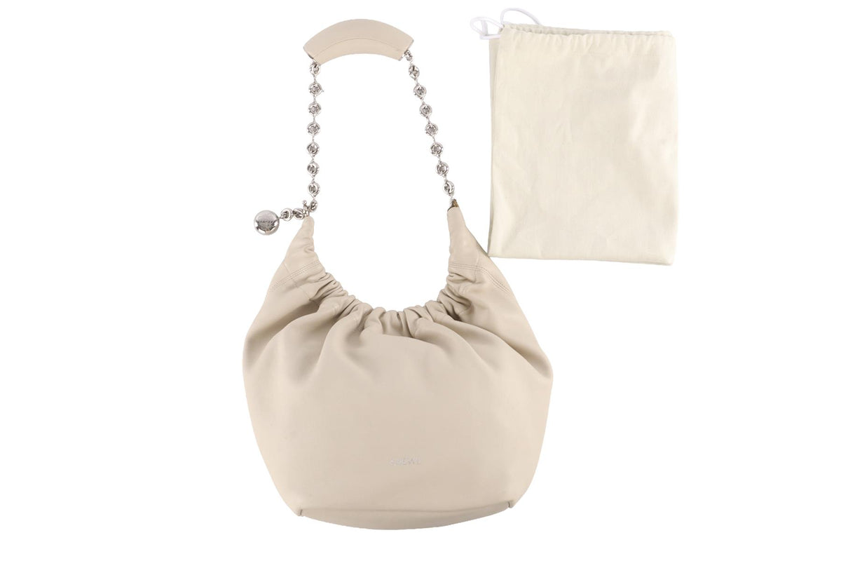 LOEWE ECRU SQUEEZE SMALL LEATHER SHOULDER BAG