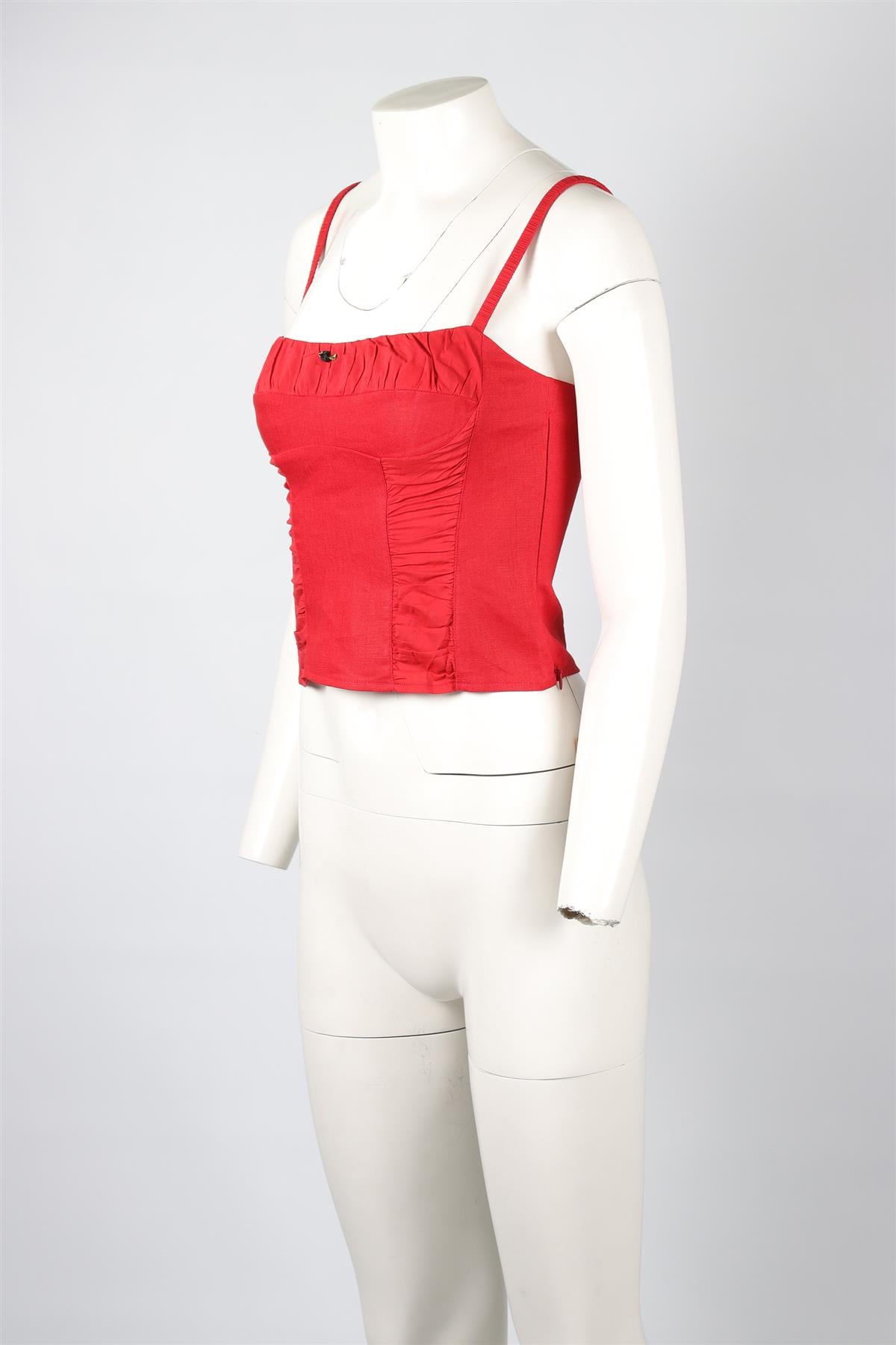 REFORMATION RED LINEN TOP US 2 UK 6