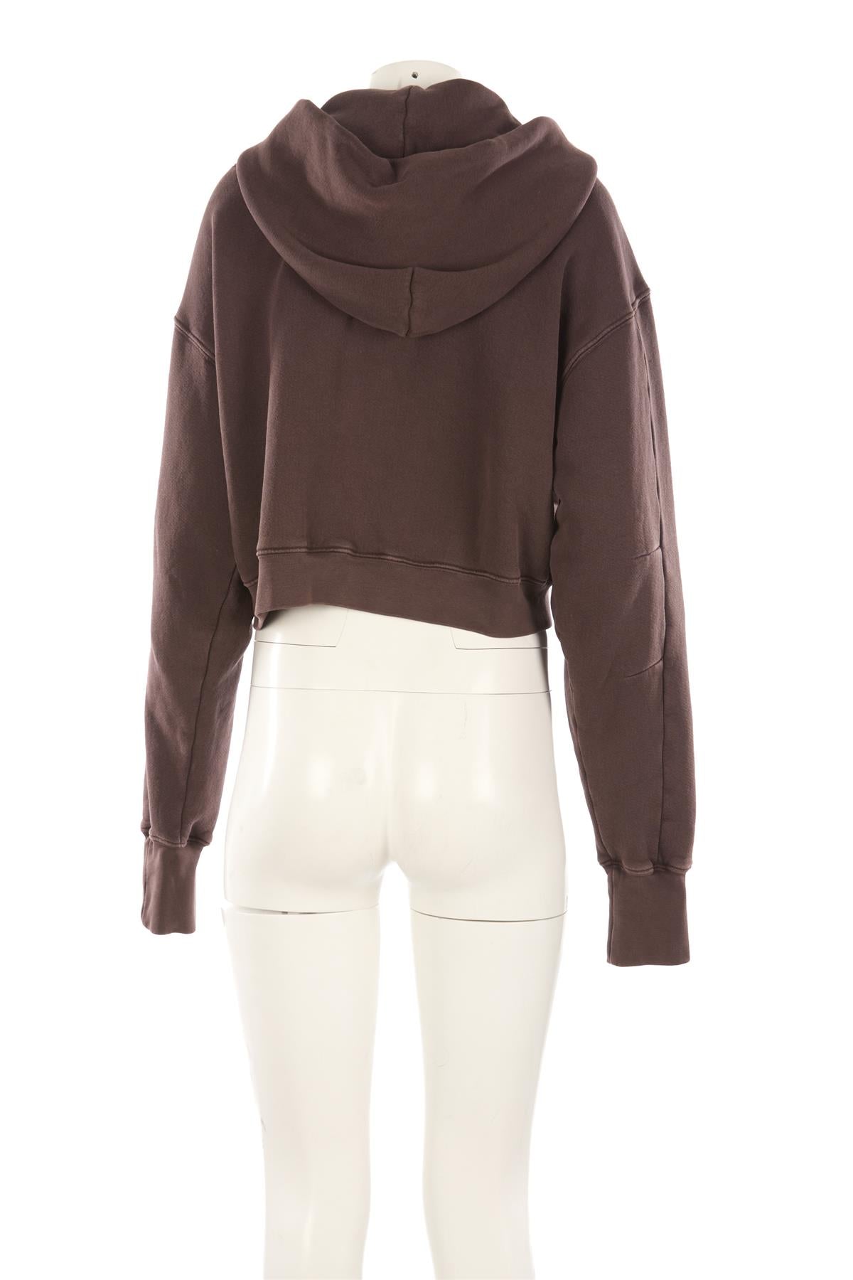 LES TIEN BROWN COTTON HOODIE MEDIUM