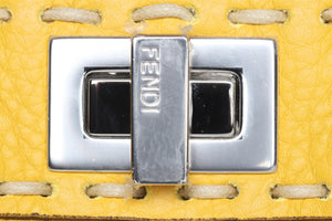 FENDI YELLOW PEEKABOO MINI LEATHER TOTE BAG