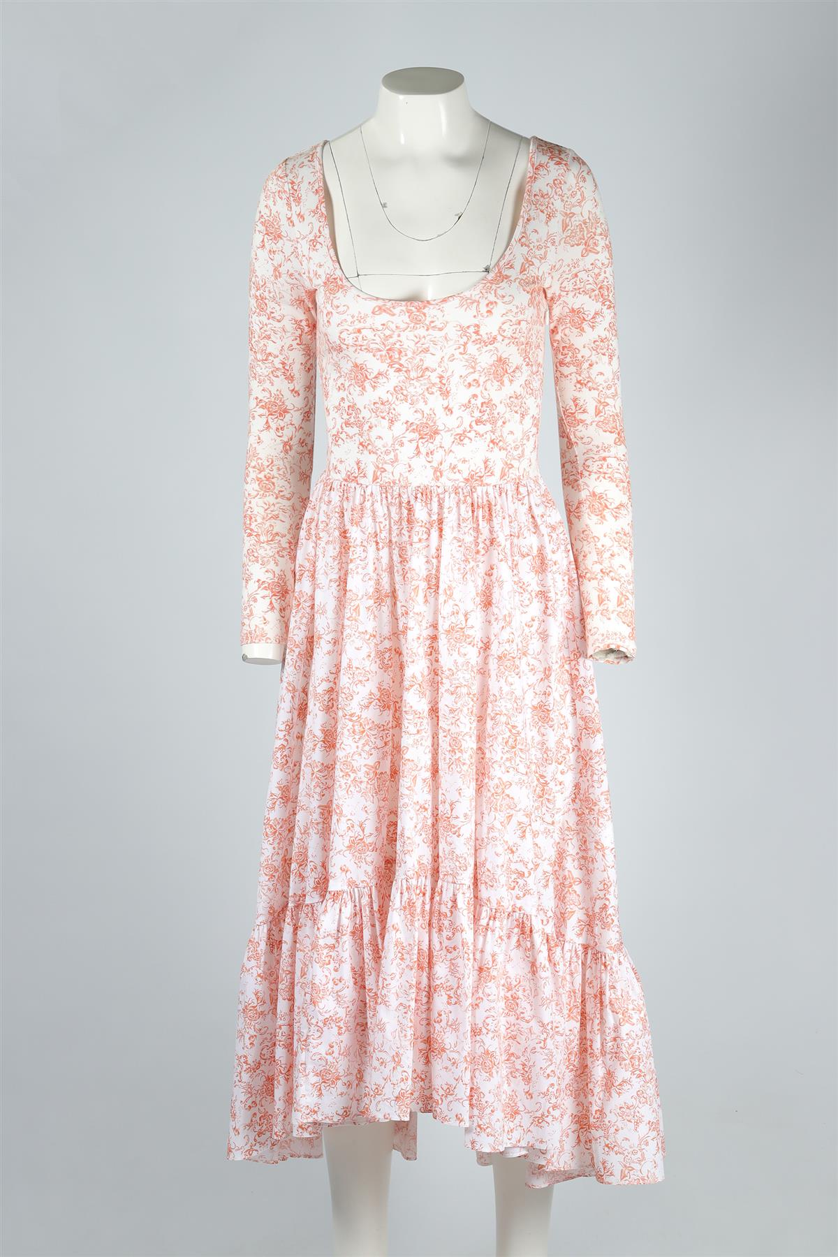 CAROLINE CONSTAS ORANGE COTTON MAXI DRESS MEDIUM