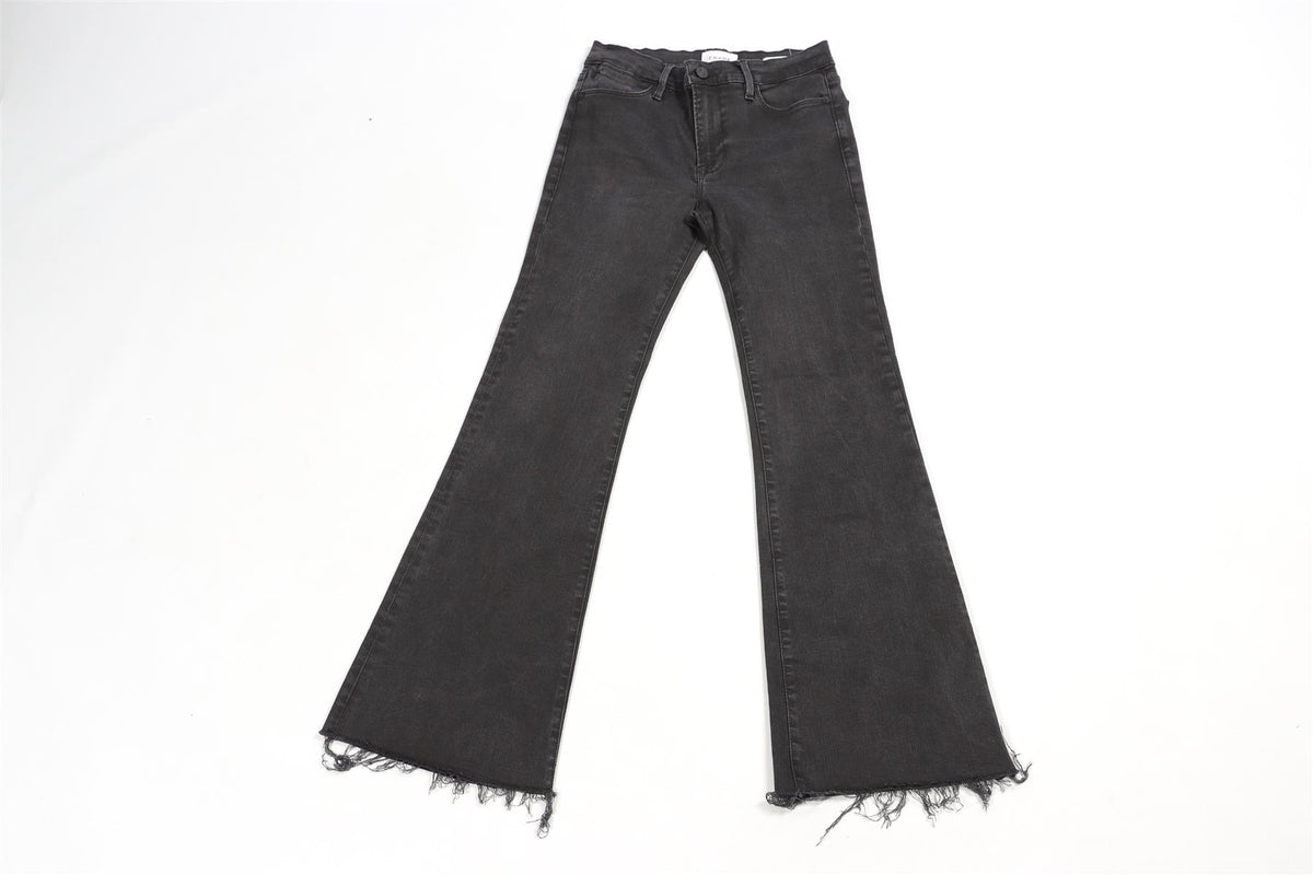FRAME GREY HIGH RISE FLARED JEANS W28 UK 10
