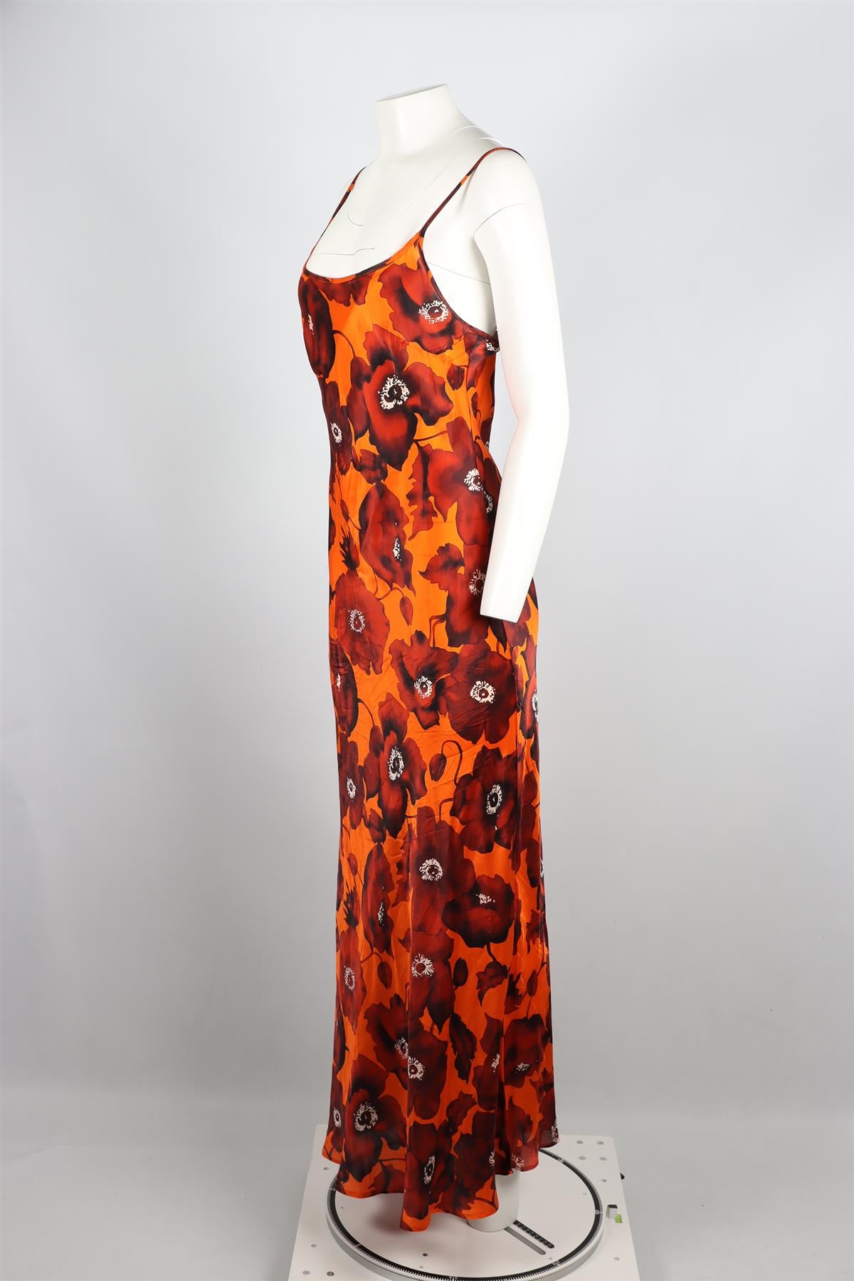 EYWASOULS MALIBU FLORAL PRINT SILK MAXI DRESS XLARGE