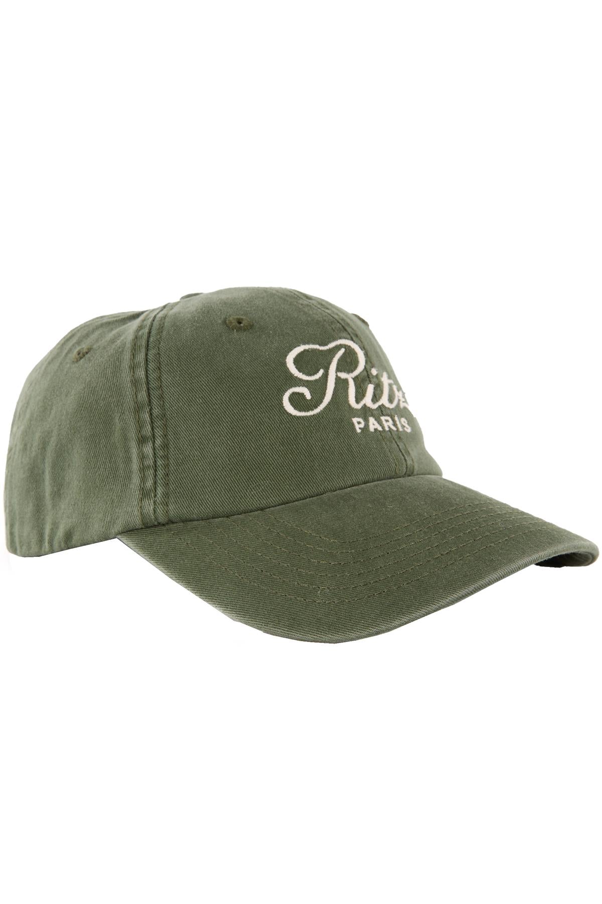 FRAME + RITZ PARIS GREEN COTTON BASEBALL HAT ONE SIZE