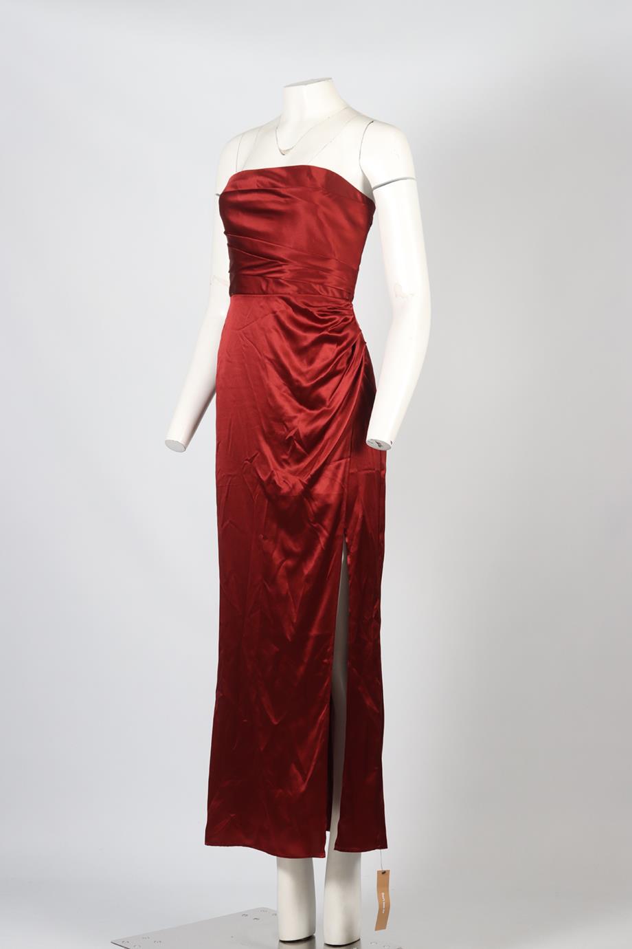 REFORMATION STRAPLESS SILK MAXI DRESS US 2 UK 6