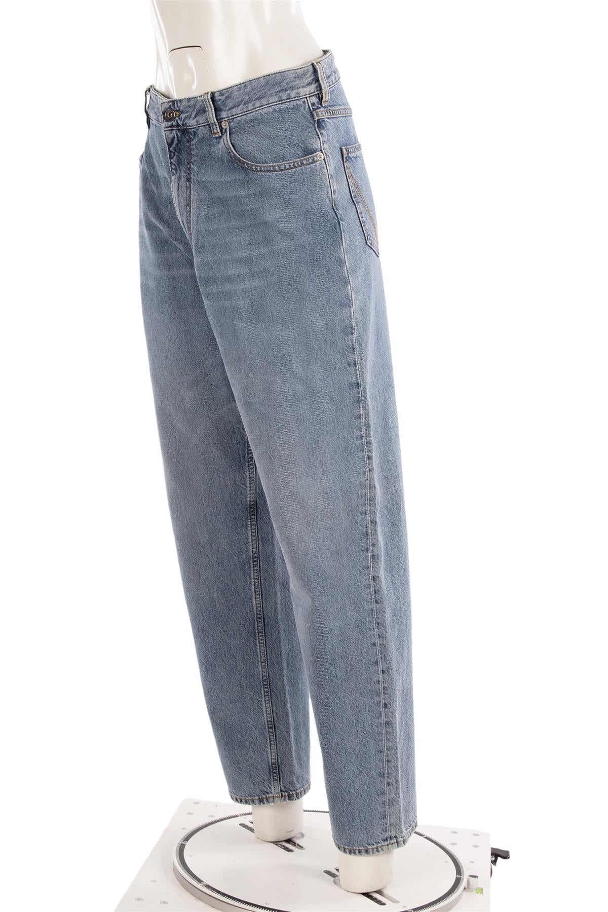 BOTTEGA VENETA BLUE HIGH RISE TAPERED JEANS IT 42 UK 10
