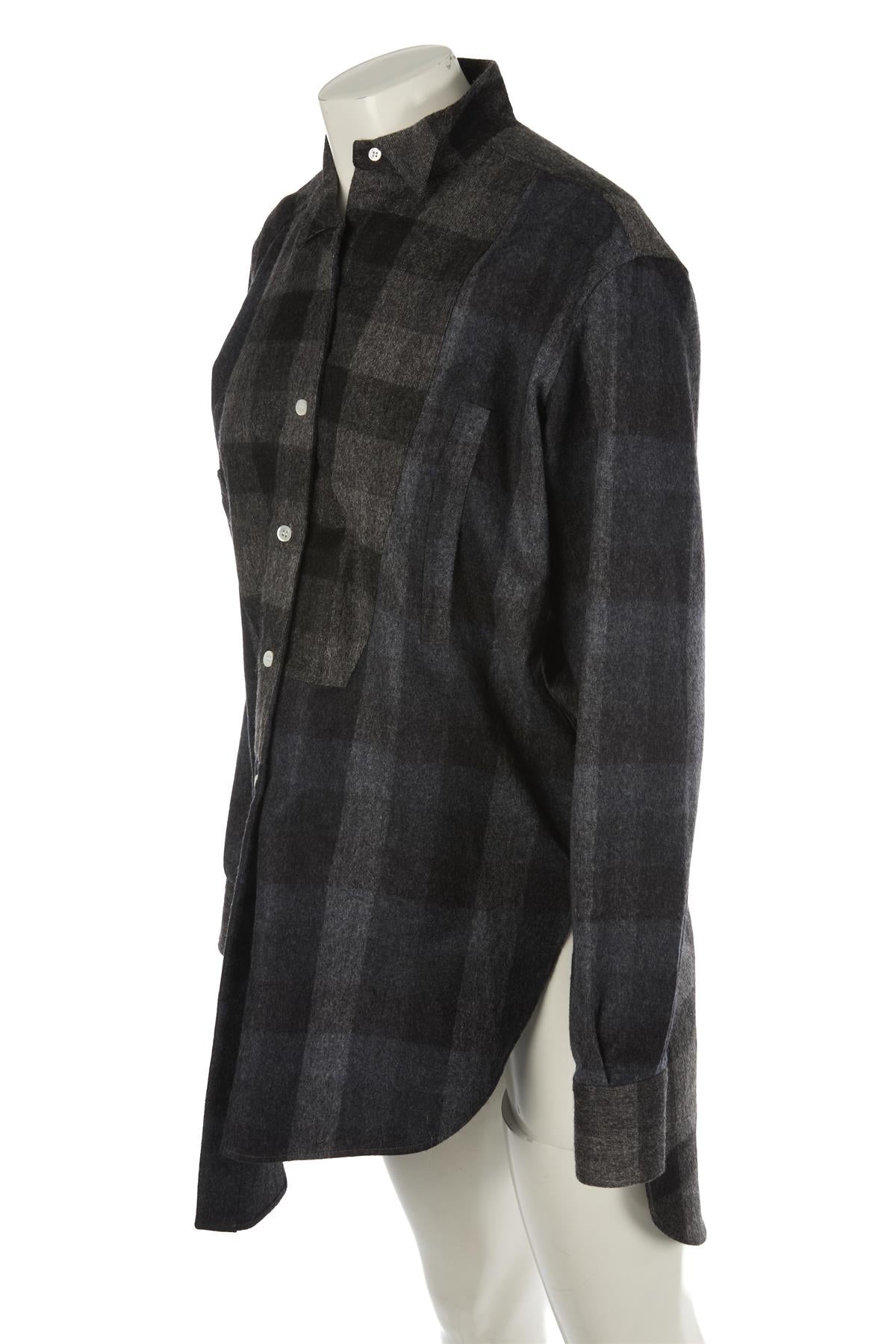 LOEWE GREY WOOL SHIRT FR 36 UK 8