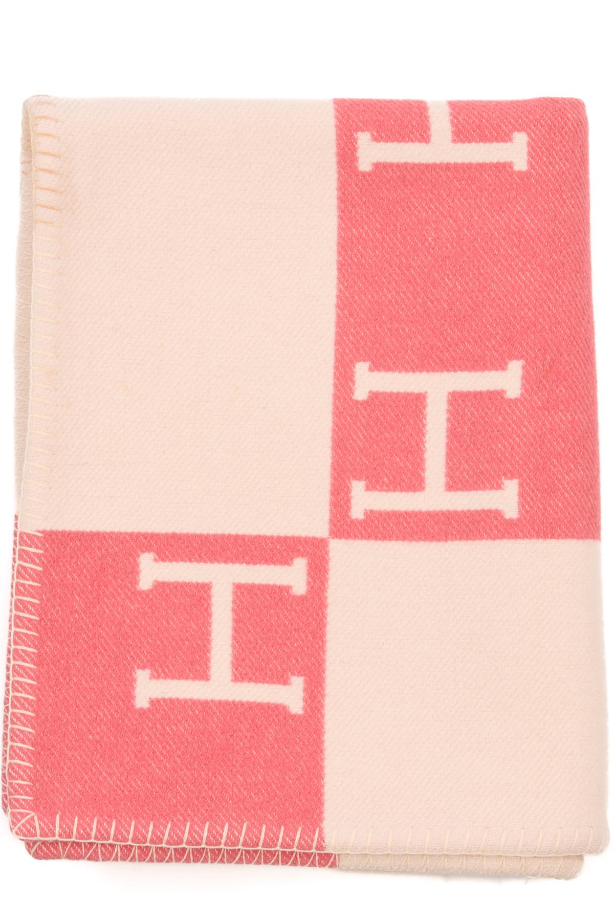 HERMÈS PINK AVALON WOOL BABY BLANKET 95X135 CM