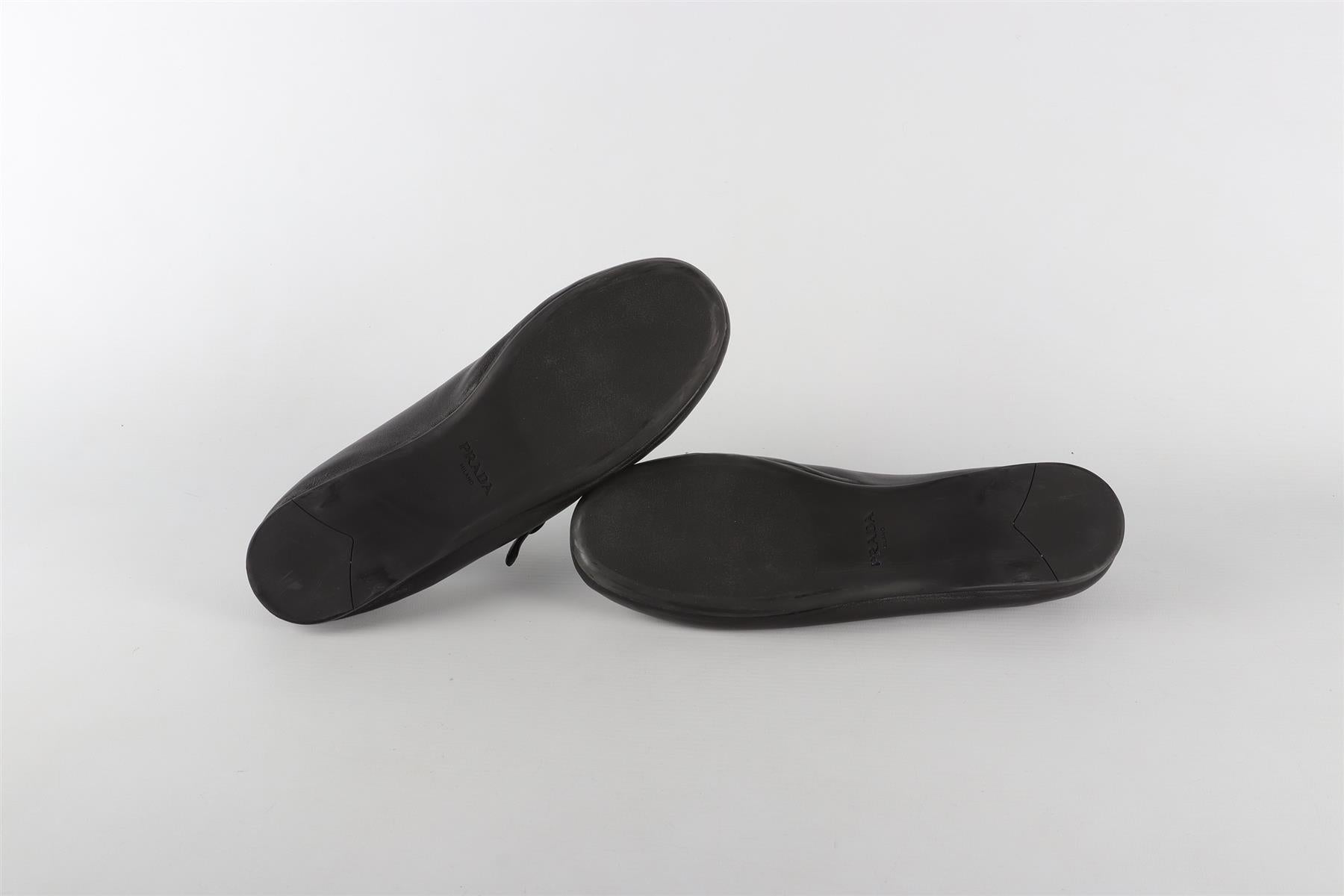 PRADA BLACK LEATHER BALLET FLATS EU 36