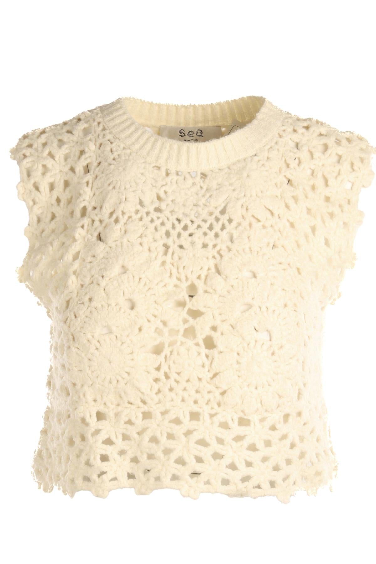SEA NEW YORK CREAM COTTON VEST XSMALL
