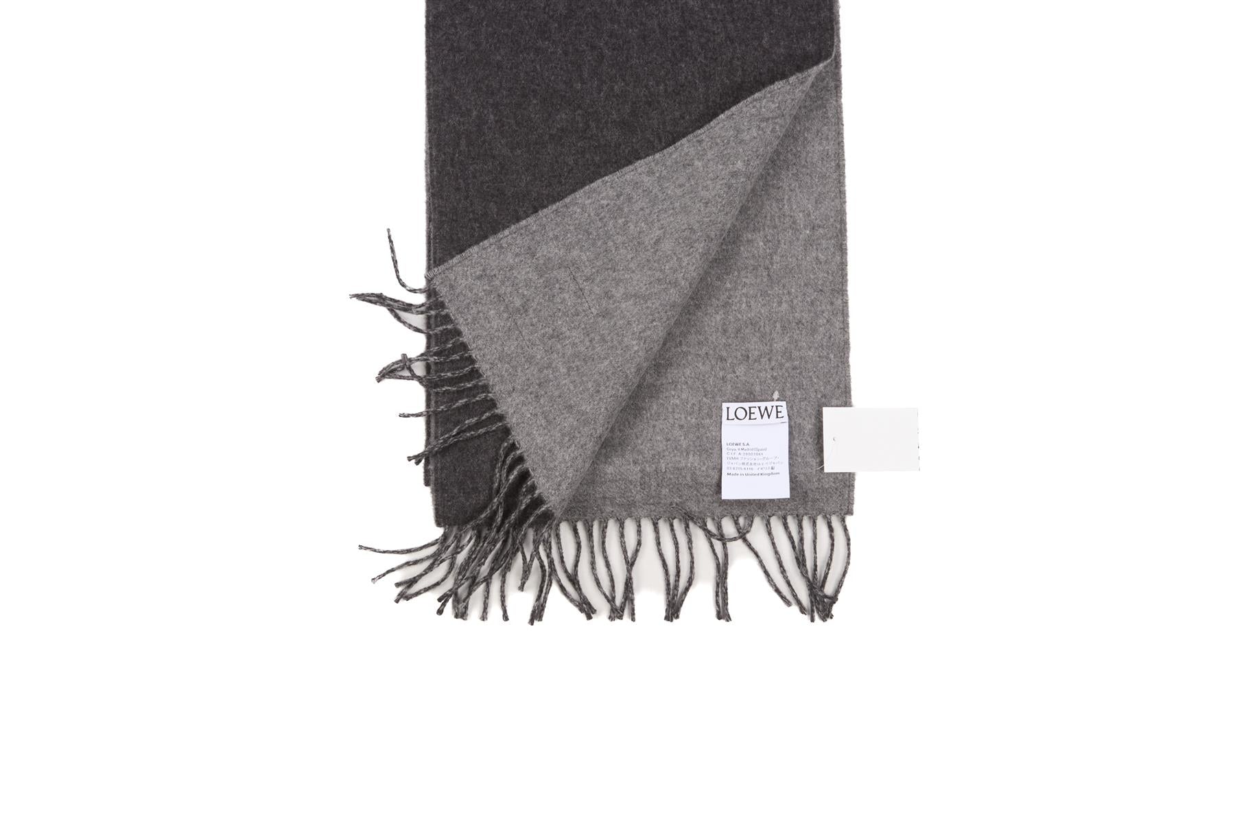 LOEWE GREY ANAGRAM WOOL SCARF