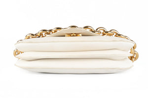 BOTTEGA VENETA WHITE MOUNT MEDIUM LEATHER SHOULDER BAG