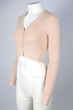 NAKED CASHMERE BEIGE COTTON CARDIGAN SMALL