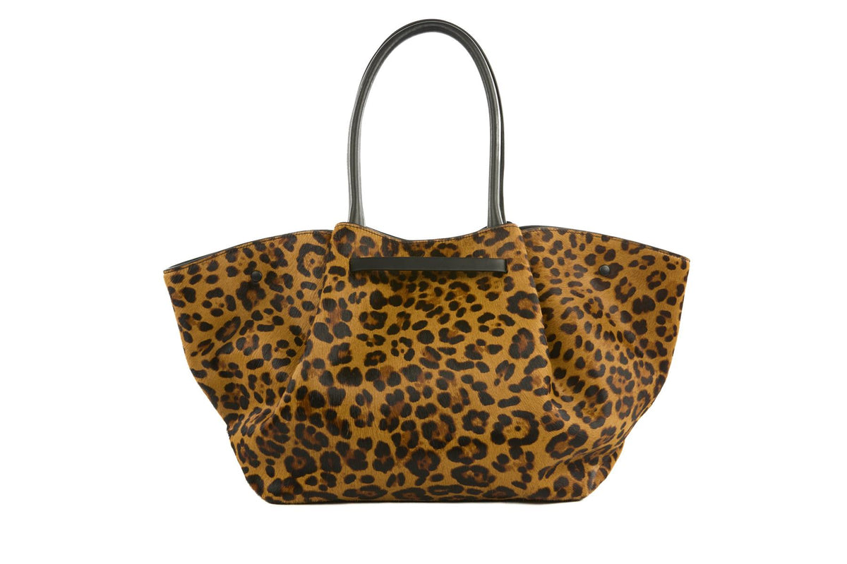 DEMELLIER BROWN NEW YORK MEDIUM CALF HAIR TOTE BAG