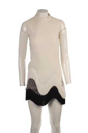 STELLA MCCARTNEY WHITE CREPE MINI DRESS IT 38 UK 6