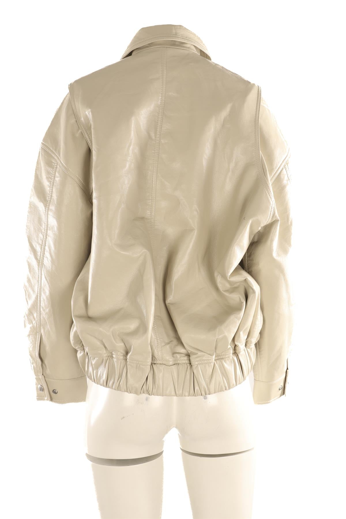 AGOLDE ECRU LEATHER JACKET XSMALL