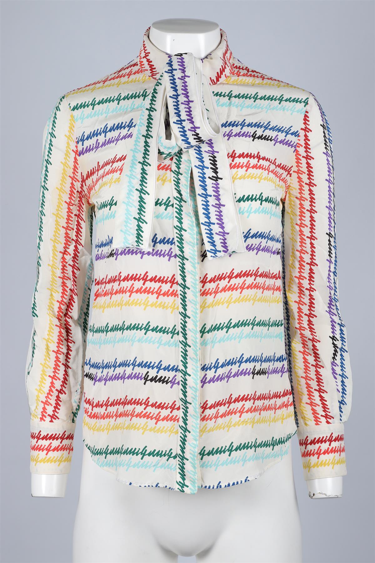 GUCCI MULTICOLOUR SILK SHIRT IT 38 UK 6