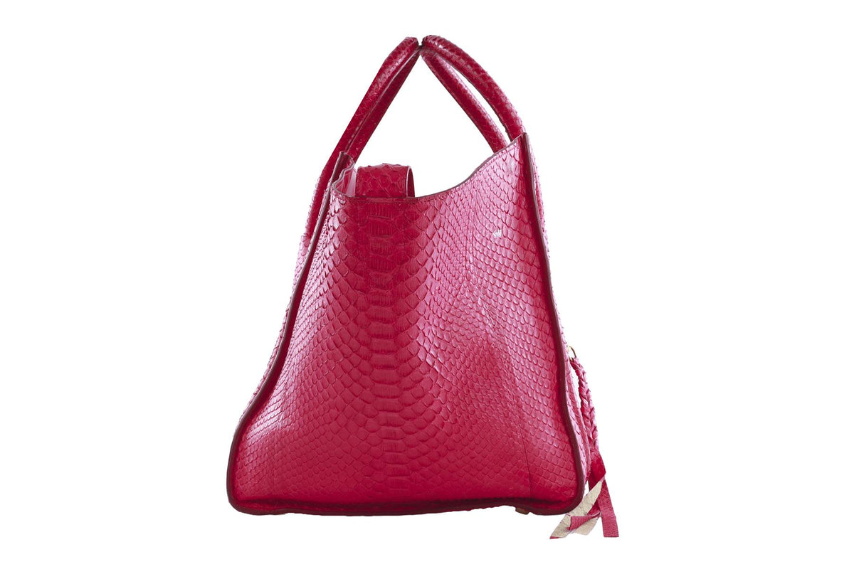 CELINE PINK PHANTOM MEDIUM PYTHON TOTE BAG