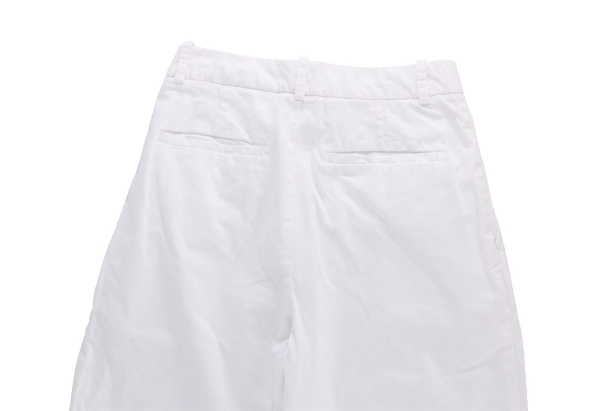 NILI LOTAN WHITE COTTON WIDE LEG PANTS US 0 UK 4