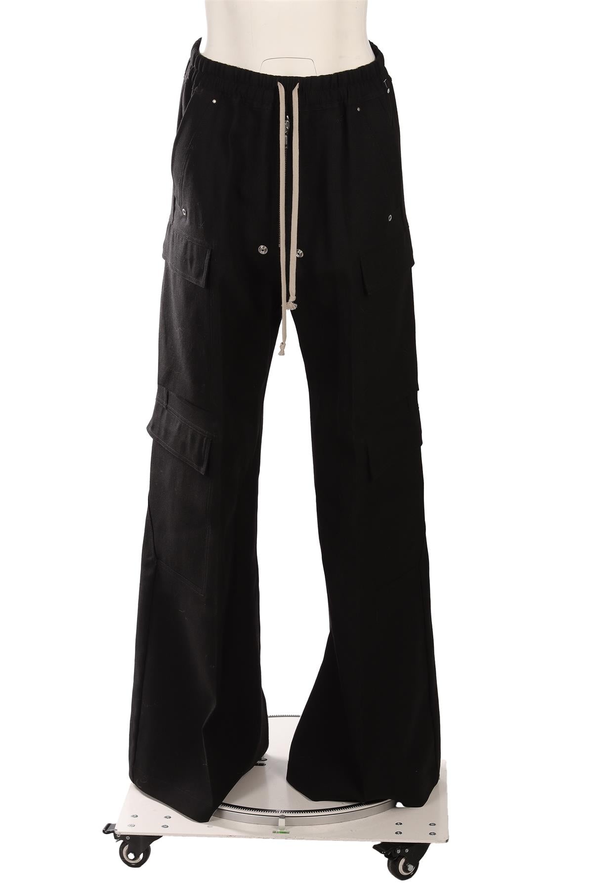 RICK OWENS BLACK WOOL WIDE LEG PANTS IT 40 UK 8